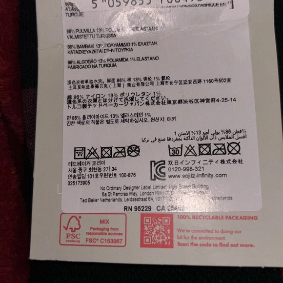 Ted Baker organic cotton  crew unisex socks new - Picture 5 of 6